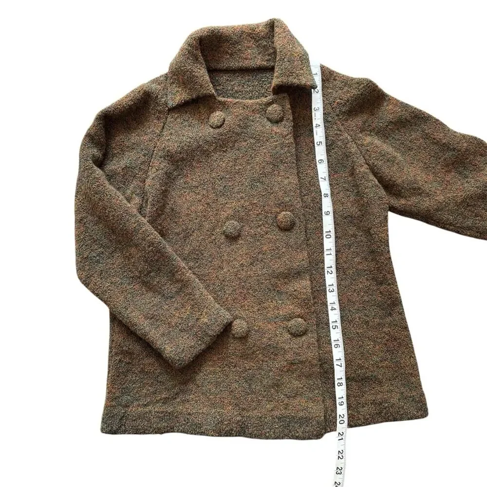 Girls Boulce Knit Brown Double Breasted Sweater  Cardigan Flecks Approx. Size 12